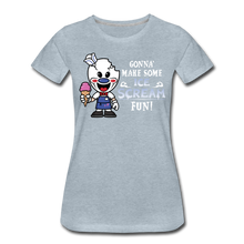 Load image into Gallery viewer, Ice Scream Fun T-Shirt (Womens) - heather ice blue
