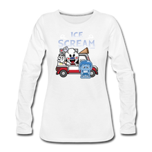 Load image into Gallery viewer, Ice Scream Truck Long-Sleeve T-Shirt (Womens) - white