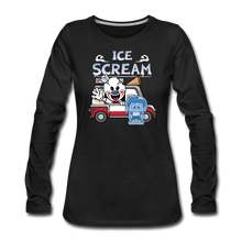 Load image into Gallery viewer, Ice Scream Truck Long-Sleeve T-Shirt (Womens) - black