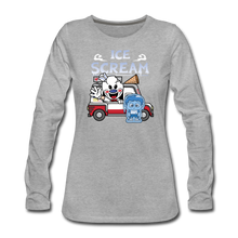 Load image into Gallery viewer, Ice Scream Truck Long-Sleeve T-Shirt (Womens) - heather gray