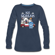 Load image into Gallery viewer, Ice Scream Truck Long-Sleeve T-Shirt (Womens) - navy