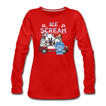 Load image into Gallery viewer, Ice Scream Truck Long-Sleeve T-Shirt (Womens) - red