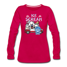 Load image into Gallery viewer, Ice Scream Truck Long-Sleeve T-Shirt (Womens) - dark pink