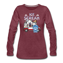 Load image into Gallery viewer, Ice Scream Truck Long-Sleeve T-Shirt (Womens) - heather burgundy