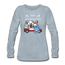Load image into Gallery viewer, Ice Scream Truck Long-Sleeve T-Shirt (Womens) - heather ice blue