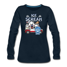 Load image into Gallery viewer, Ice Scream Truck Long-Sleeve T-Shirt (Womens) - deep navy