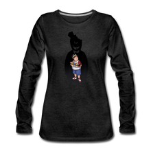 Load image into Gallery viewer, Charlie Ready To Attack Long-Sleeve T-Shirt (Womens) - charcoal gray