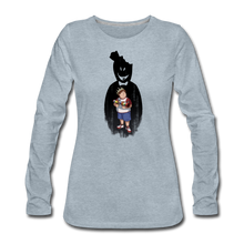 Load image into Gallery viewer, Charlie Ready To Attack Long-Sleeve T-Shirt (Womens) - heather ice blue