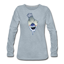 Load image into Gallery viewer, Rod Melting Long-Sleeve T-Shirt (Womens) - heather ice blue