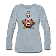 Load image into Gallery viewer, Evil Nun Gummy Long-Sleeve T-Shirt (Womens) - heather ice blue