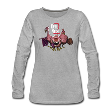 Load image into Gallery viewer, Evil Nun Mutant Chickens Long-Sleeve T-Shirt (Womens) - heather gray