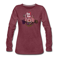 Load image into Gallery viewer, Evil Nun Mutant Chickens Long-Sleeve T-Shirt (Womens) - heather burgundy