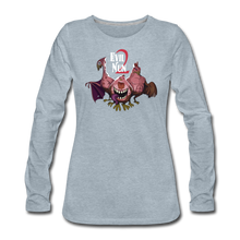 Load image into Gallery viewer, Evil Nun Mutant Chickens Long-Sleeve T-Shirt (Womens) - heather ice blue