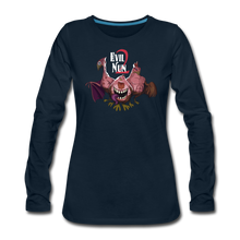 Load image into Gallery viewer, Evil Nun Mutant Chickens Long-Sleeve T-Shirt (Womens) - deep navy