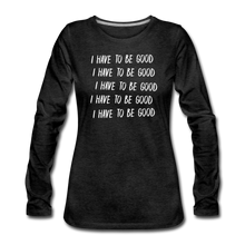 Load image into Gallery viewer, Evil Nun Be Good Long-Sleeve T-Shirt (Womens) - charcoal gray