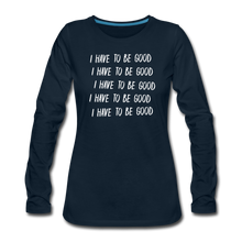 Load image into Gallery viewer, Evil Nun Be Good Long-Sleeve T-Shirt (Womens) - deep navy