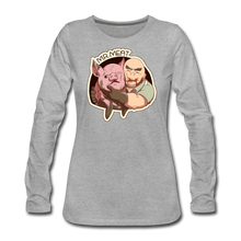 Load image into Gallery viewer, Mr. Meat Buddies Long-Sleeve T-Shirt (Womens) - heather gray