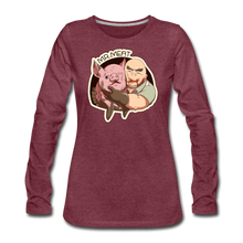 Load image into Gallery viewer, Mr. Meat Buddies Long-Sleeve T-Shirt (Womens) - heather burgundy
