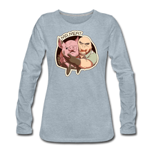 Load image into Gallery viewer, Mr. Meat Buddies Long-Sleeve T-Shirt (Womens) - heather ice blue