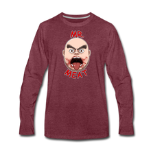 Load image into Gallery viewer, Mr. Meat Meathead Long-Sleeve T-Shirt (Mens) - heather burgundy
