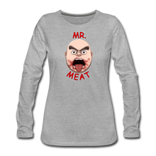 Load image into Gallery viewer, Mr. Meat Meathead Long-Sleeve T-Shirt (Womens) - heather gray