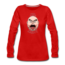 Load image into Gallery viewer, Mr. Meat Meathead Long-Sleeve T-Shirt (Womens) - red