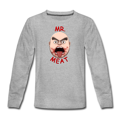 Mr. Meat Meathead Long-Sleeve T-Shirt - heather gray