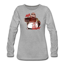 Load image into Gallery viewer, Mr. Meat Long-Sleeve T-Shirt (Womens) - heather gray