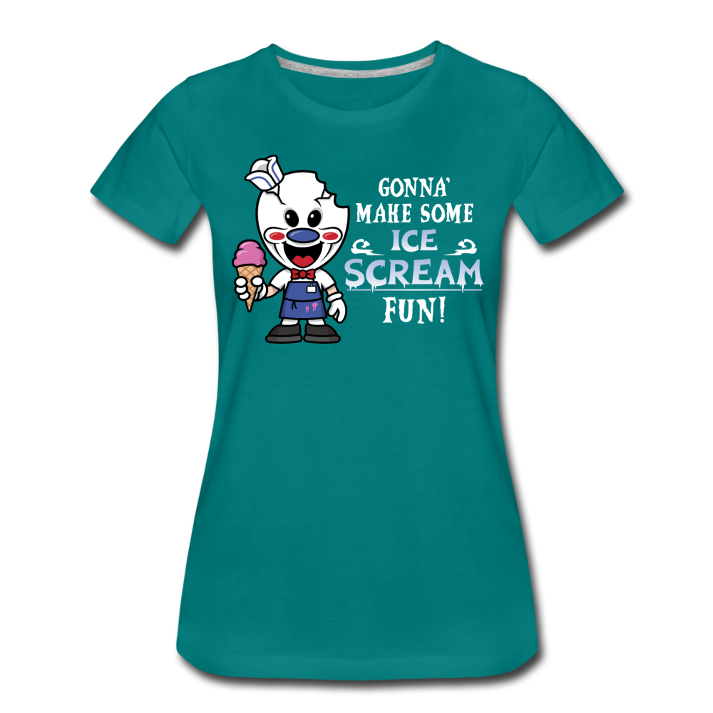 Ice Scream Fun T-Shirt (Womens) - teal