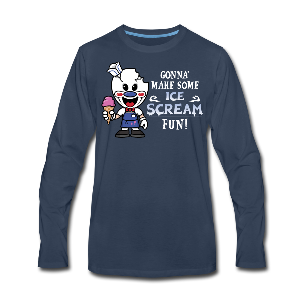 Ice Scream Fun Long-Sleeve T-Shirt (Mens) - navy