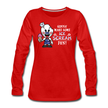 Load image into Gallery viewer, Ice Scream Fun Long-Sleeve T-Shirt (Womens) - red
