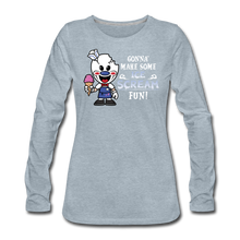 Load image into Gallery viewer, Ice Scream Fun Long-Sleeve T-Shirt (Womens) - heather ice blue

