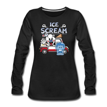 Load image into Gallery viewer, Ice Scream Truck Long-Sleeve T-Shirt (Womens) - black
