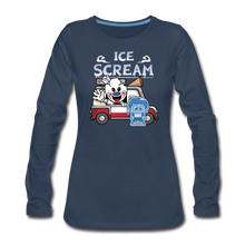 Load image into Gallery viewer, Ice Scream Truck Long-Sleeve T-Shirt (Womens) - navy
