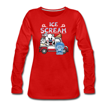 Load image into Gallery viewer, Ice Scream Truck Long-Sleeve T-Shirt (Womens) - red
