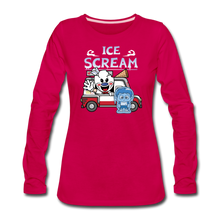 Load image into Gallery viewer, Ice Scream Truck Long-Sleeve T-Shirt (Womens) - dark pink
