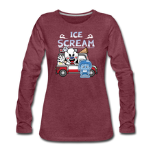 Load image into Gallery viewer, Ice Scream Truck Long-Sleeve T-Shirt (Womens) - heather burgundy
