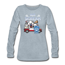 Load image into Gallery viewer, Ice Scream Truck Long-Sleeve T-Shirt (Womens) - heather ice blue

