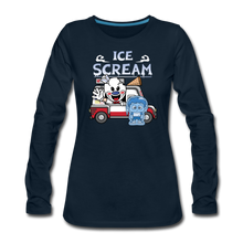 Load image into Gallery viewer, Ice Scream Truck Long-Sleeve T-Shirt (Womens) - deep navy
