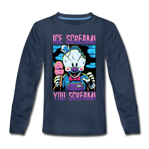 Ice Scream You Scream Long-Sleeve T-Shirt - navy