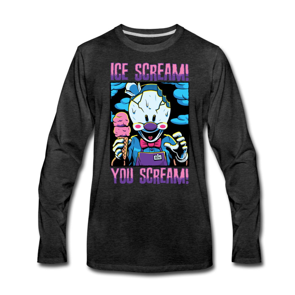 Ice Scream You Scream Long-Sleeve T-Shirt (Mens) - charcoal gray