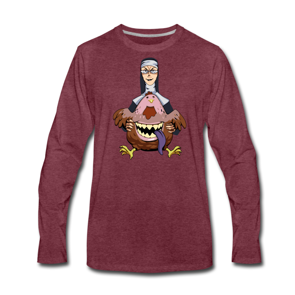 Evil Nun Gummy Long-Sleeve T-Shirt (Mens) - heather burgundy