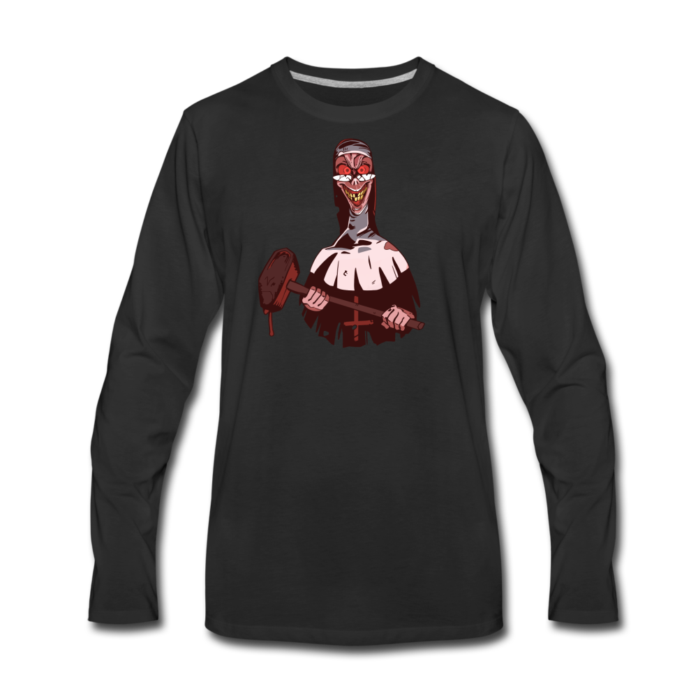 Evil Nun Hammer Long-Sleeve T-Shirt (Mens) - black