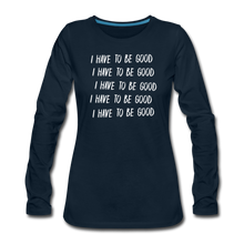 Load image into Gallery viewer, Evil Nun Be Good Long-Sleeve T-Shirt (Womens) - deep navy
