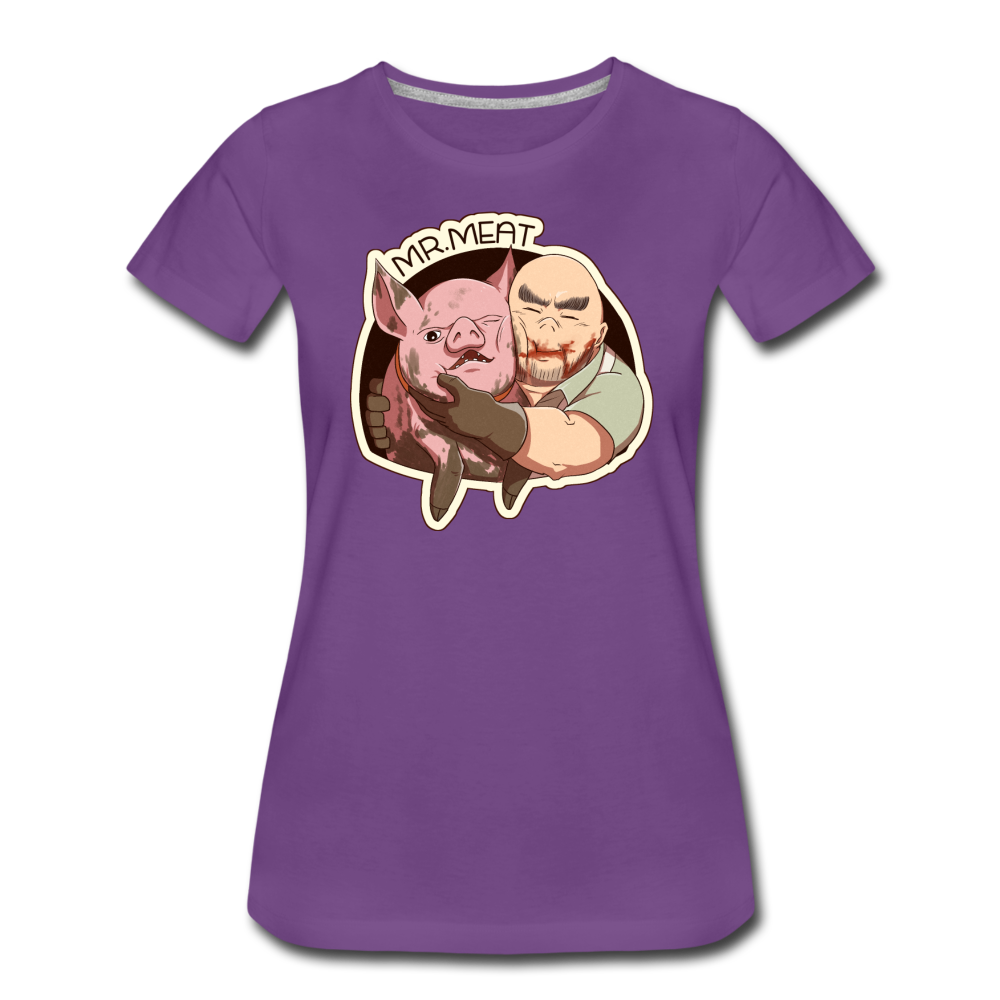 Mr. Meat Buddies T-Shirt (Womens) - purple