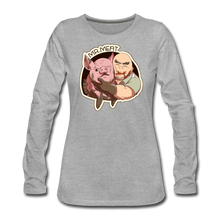 Load image into Gallery viewer, Mr. Meat Buddies Long-Sleeve T-Shirt (Womens) - heather gray
