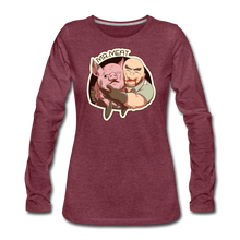 Load image into Gallery viewer, Mr. Meat Buddies Long-Sleeve T-Shirt (Womens) - heather burgundy
