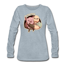 Load image into Gallery viewer, Mr. Meat Buddies Long-Sleeve T-Shirt (Womens) - heather ice blue

