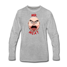 Load image into Gallery viewer, Mr. Meat Meathead Long-Sleeve T-Shirt (Mens) - heather gray
