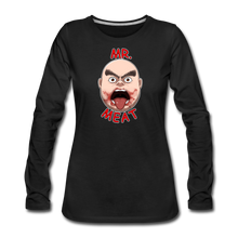 Load image into Gallery viewer, Mr. Meat Meathead Long-Sleeve T-Shirt (Womens) - black
